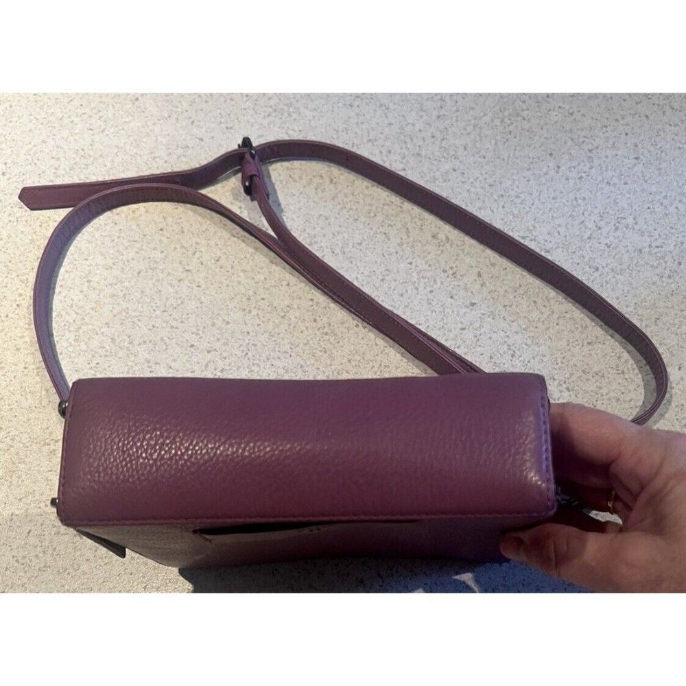 Elk 100% Leather Purple Crossbody/Clutch Small Bag/Wallet - Picture 12 of 13